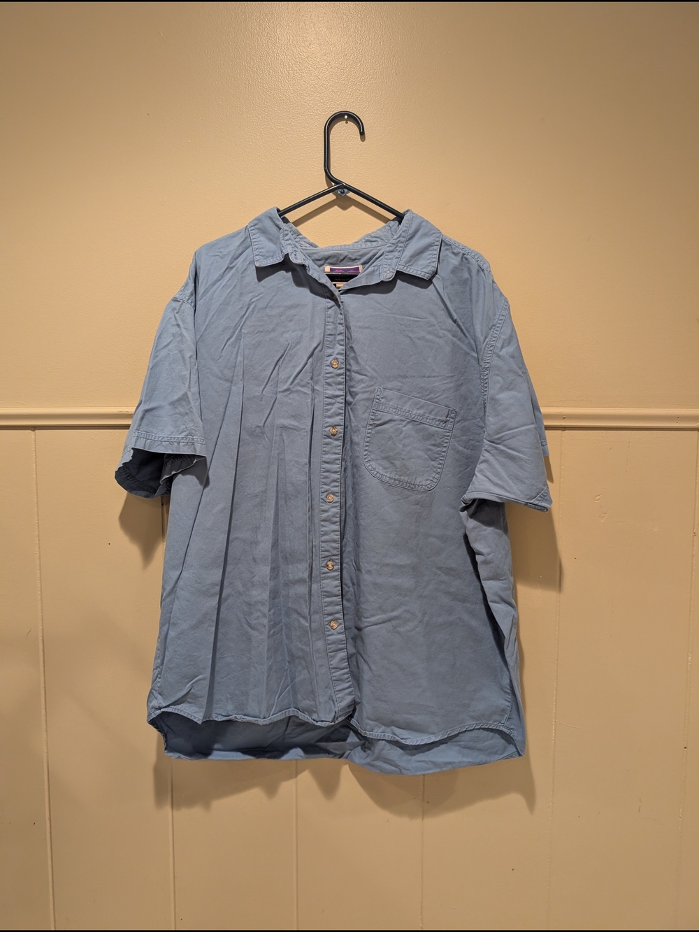 Northcrest Light Blue Short-Sleeve Button-Up Shirt
